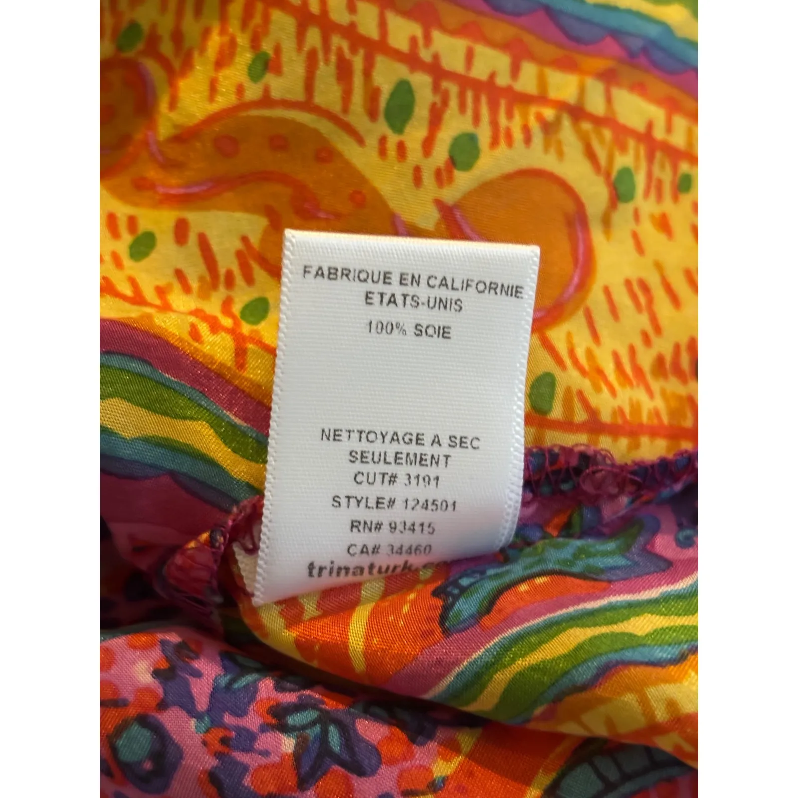 Trina Turk Silk Paisley V Neck Sleeveless Tank Top Blouse Women's Size S - Image 5