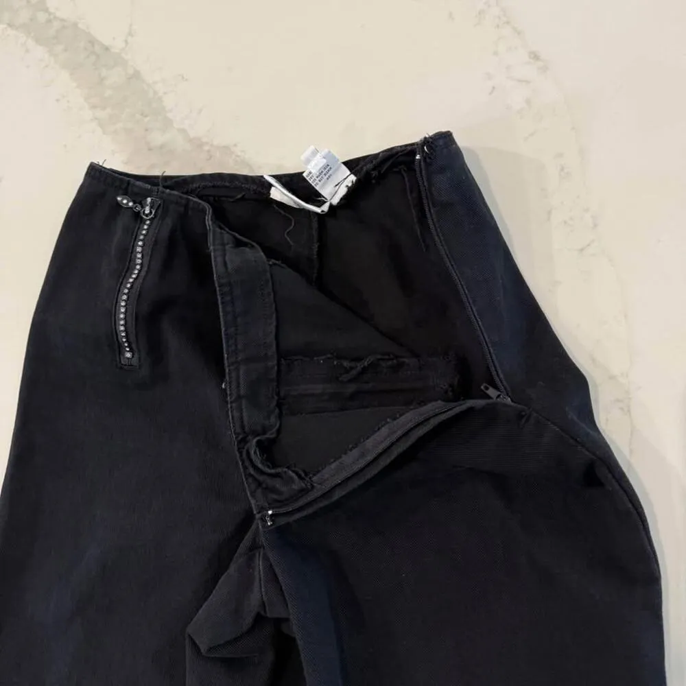 Vintage Newport News Jeanology Black Denim Jeans Womens 6 SideZip Sequin Zippers - Image 5