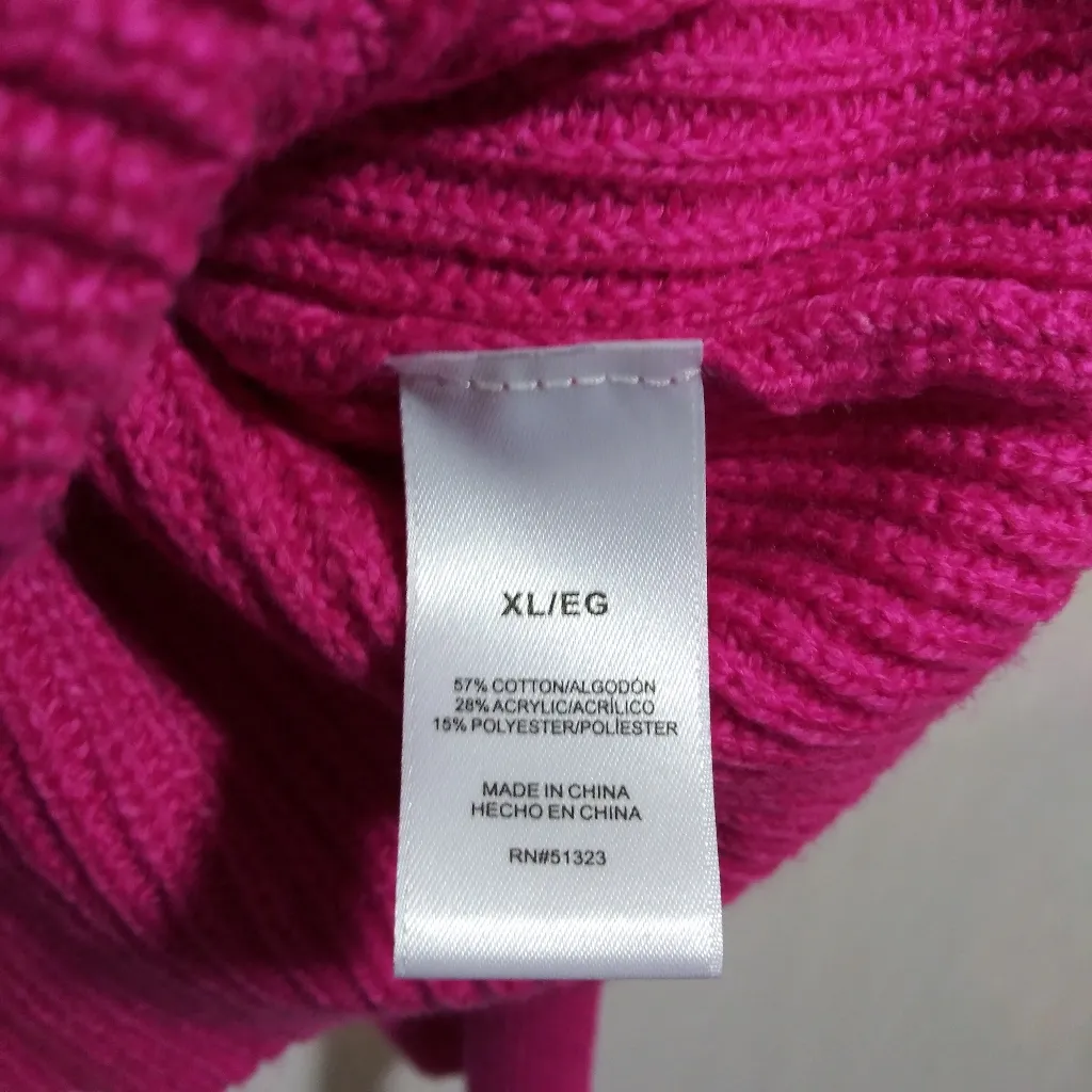 Vince Camuto Women's Bobble Stitch Sleeve Pullover Sweater Aurora Pink Size XL - Image 7