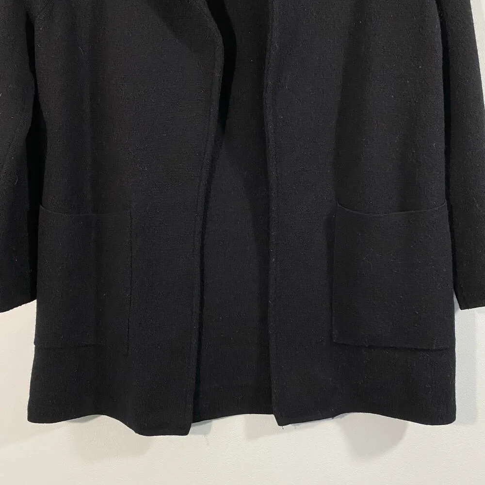 J Crew Women Black 100% Merino Wool Open Front Sweater Blazer Size S #G7746 - Image 3