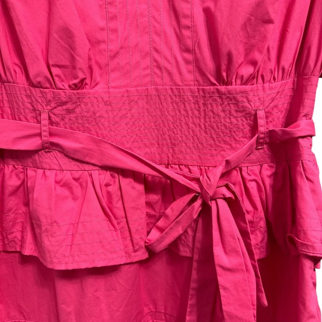 Wishlist‎ Apparel Pink Cotton Maxi Dress Ruffle Sleeve Tiered Tie Waist - Image 5