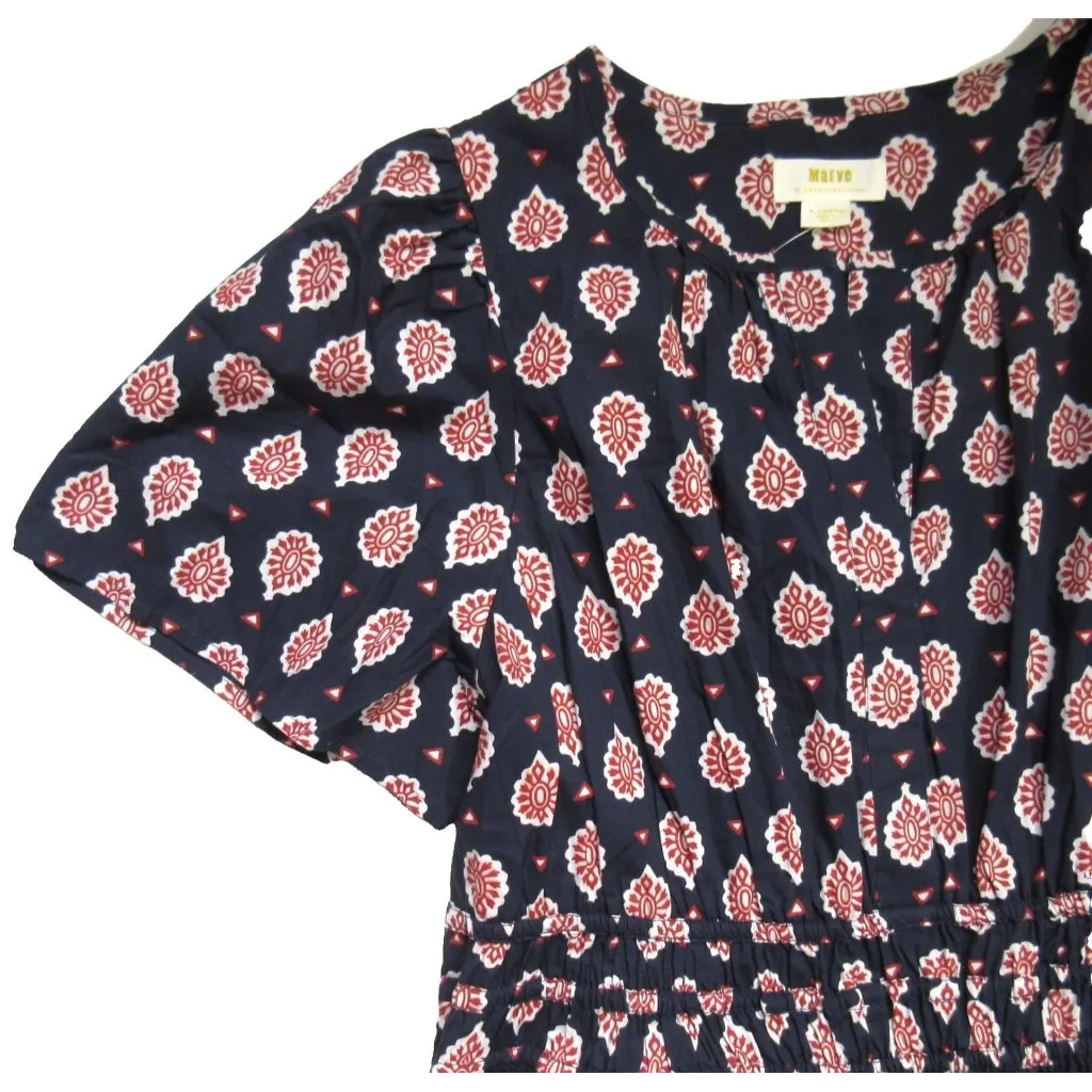 NWT Anthropologie Maeve Somerset Maxi in Navy Medallion Print Cotton Dress XL - Image 3