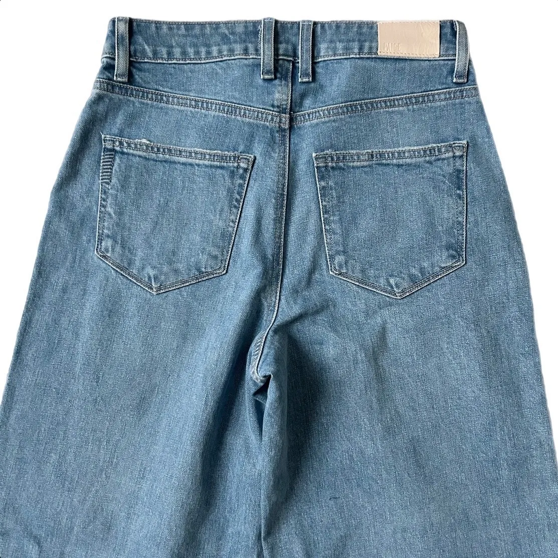 PAIGE Harper Ankle High Rise Wide Leg Jeans in Light Wash Size 26 - Image 6
