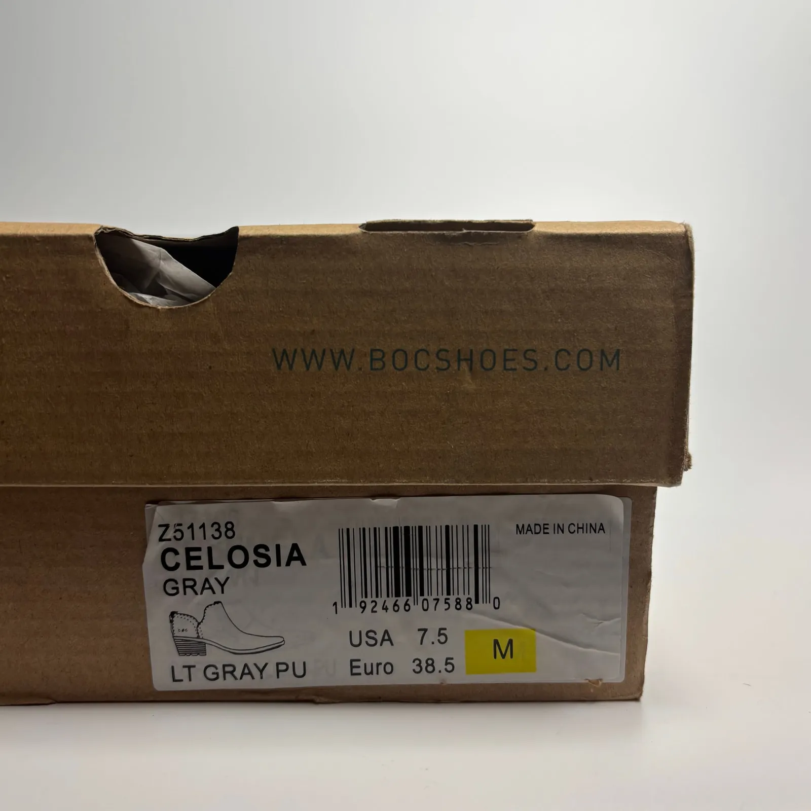 B.O.C. Celosia Block Heel Ankle Boots in Light Grey PU Gray Size 7.5 - Image 9