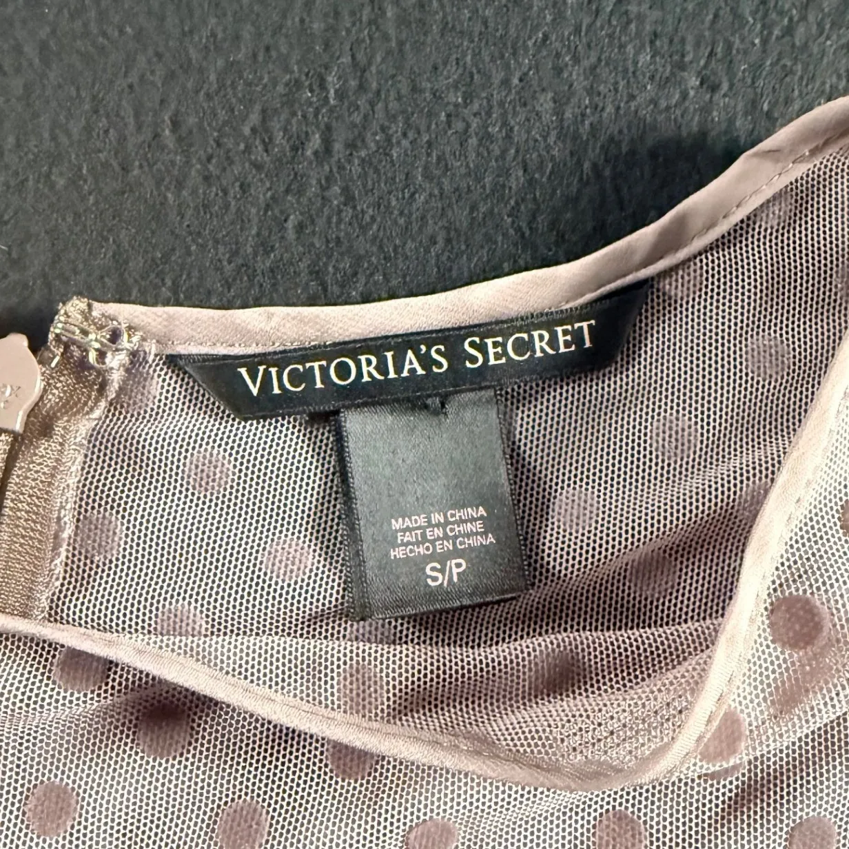 Victoria's Secret Pink Polka Dot Pleated Dress Short Sleeve Ruffle Trim Size S - Image 5