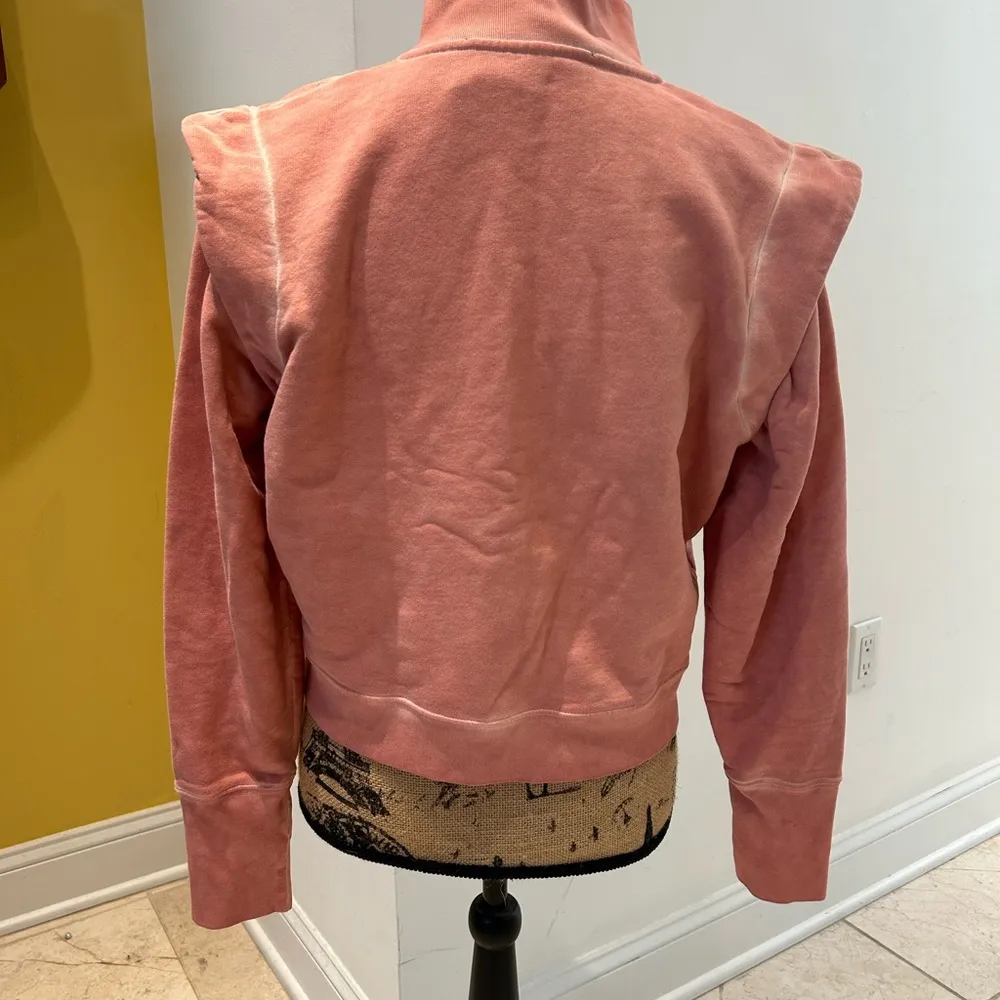 Veronica Beard Jeans Dylan Sweatshirt Rosewood Pink Quarter Zip Sweater SZ S - Image 3