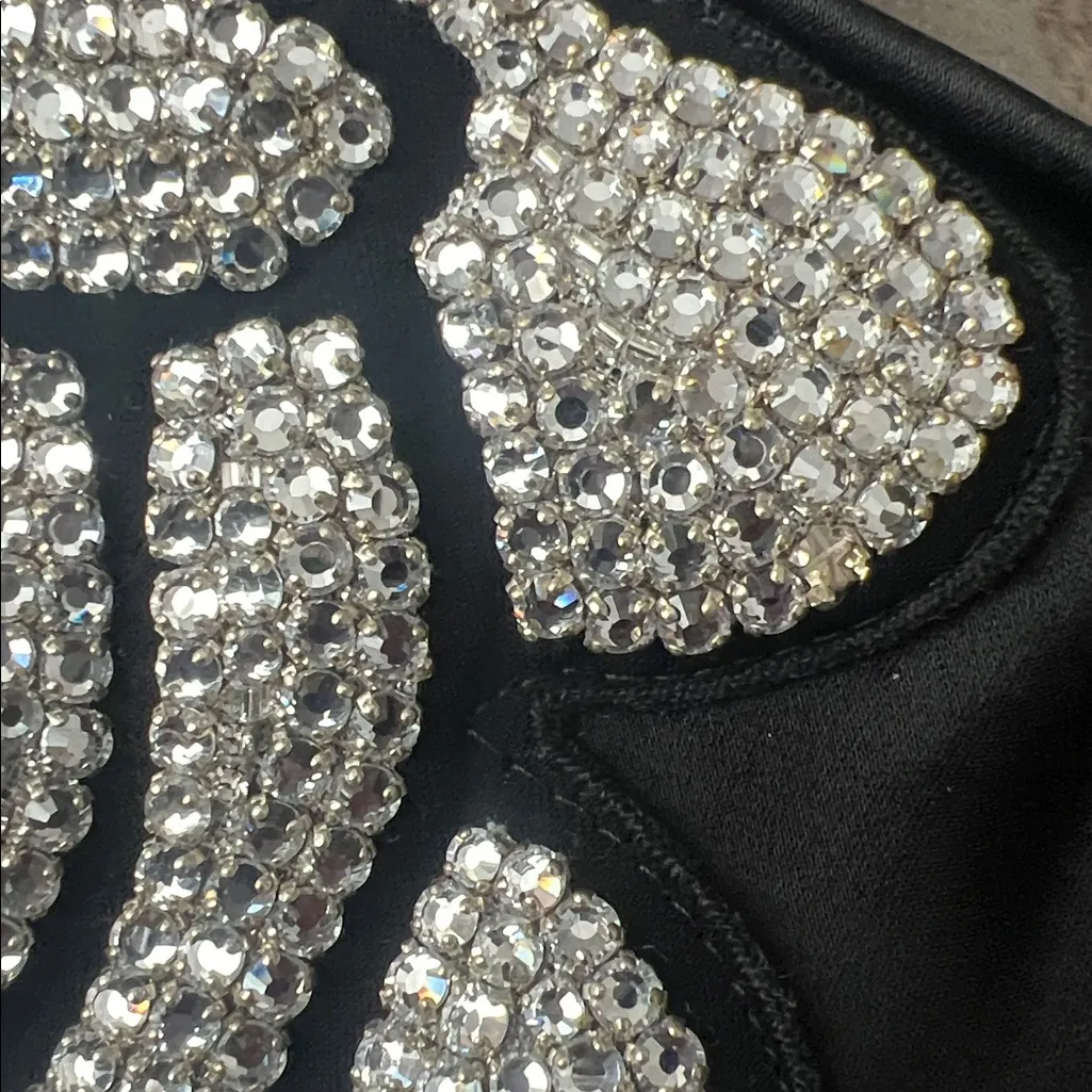 David Koma Crystal Embellished Asymmetric Satin Scarf Dress, Size US 2, UK 6 NEW Black - Image 7