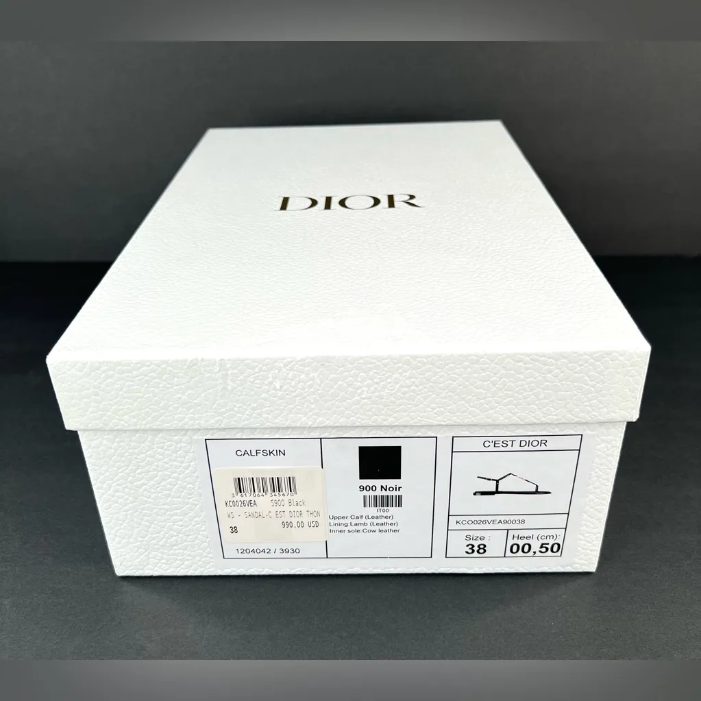 Dior  C'est Dior Thong Sandals Christian Dior Logo CD Leather Flats Size EU 38 - Image 2