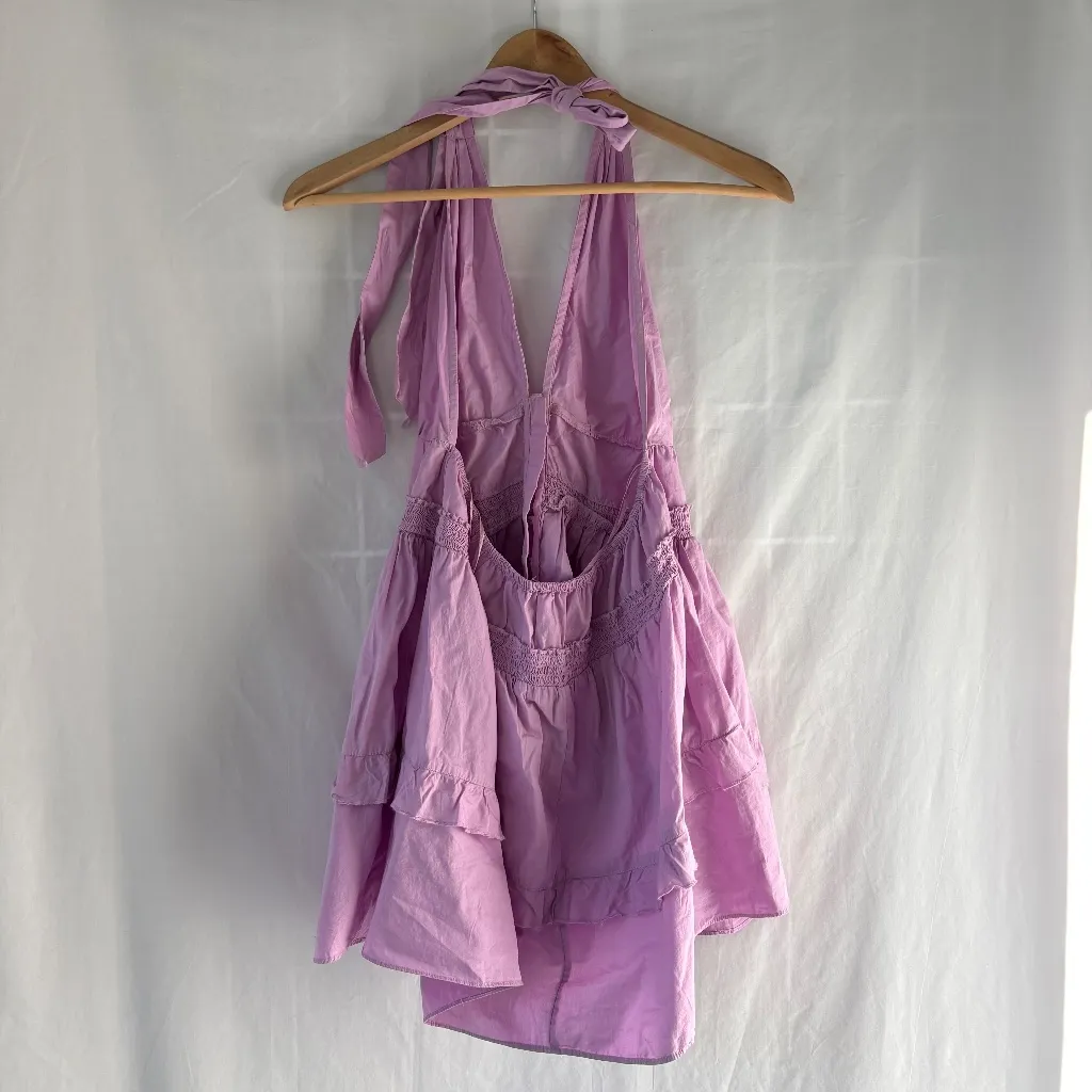 NWT Free People Sail away tunic  tiered ruffle dress lilac purple small - Image 6