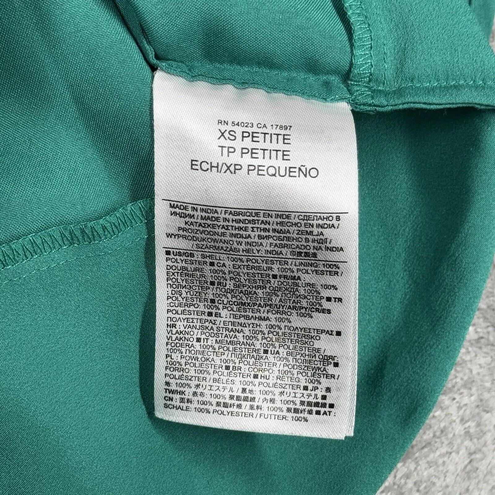 Banana Republic Shirt Women XS Petite Green White Botanical Preppy Office Casual - Image 7