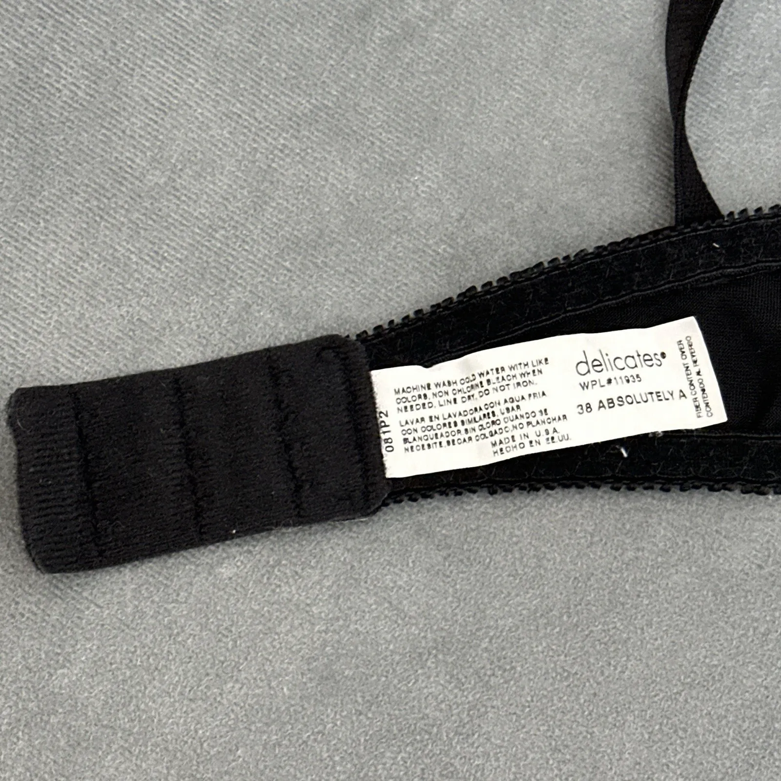 Vintage Delicates Bra Size 38 Absolutely A Black Cotton Lining Wireless Lined - Image 6