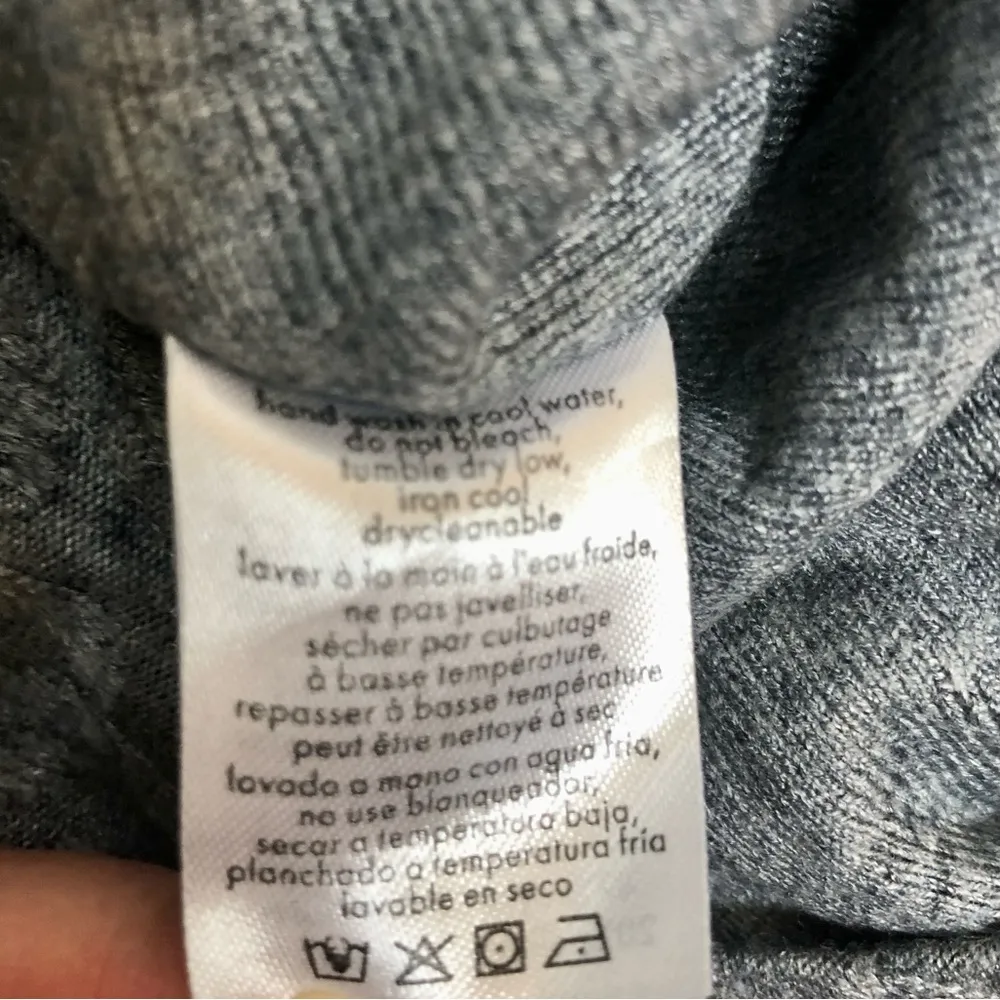 NWT Onia Geo Knit Long Sleeve Bodysuit Textured Polo Stretchy Light Heather Grey - Image 16