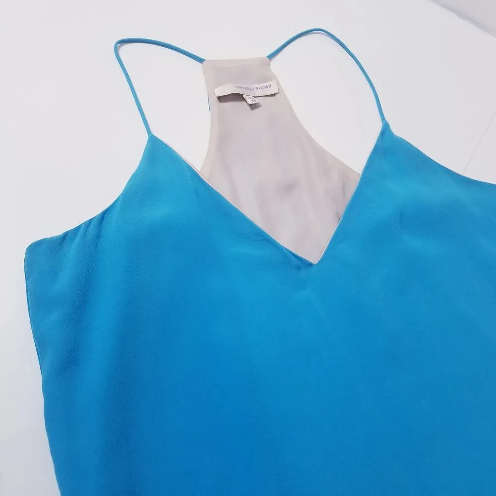 Lavender Brown 100% Silk Mini Dress - Image 9