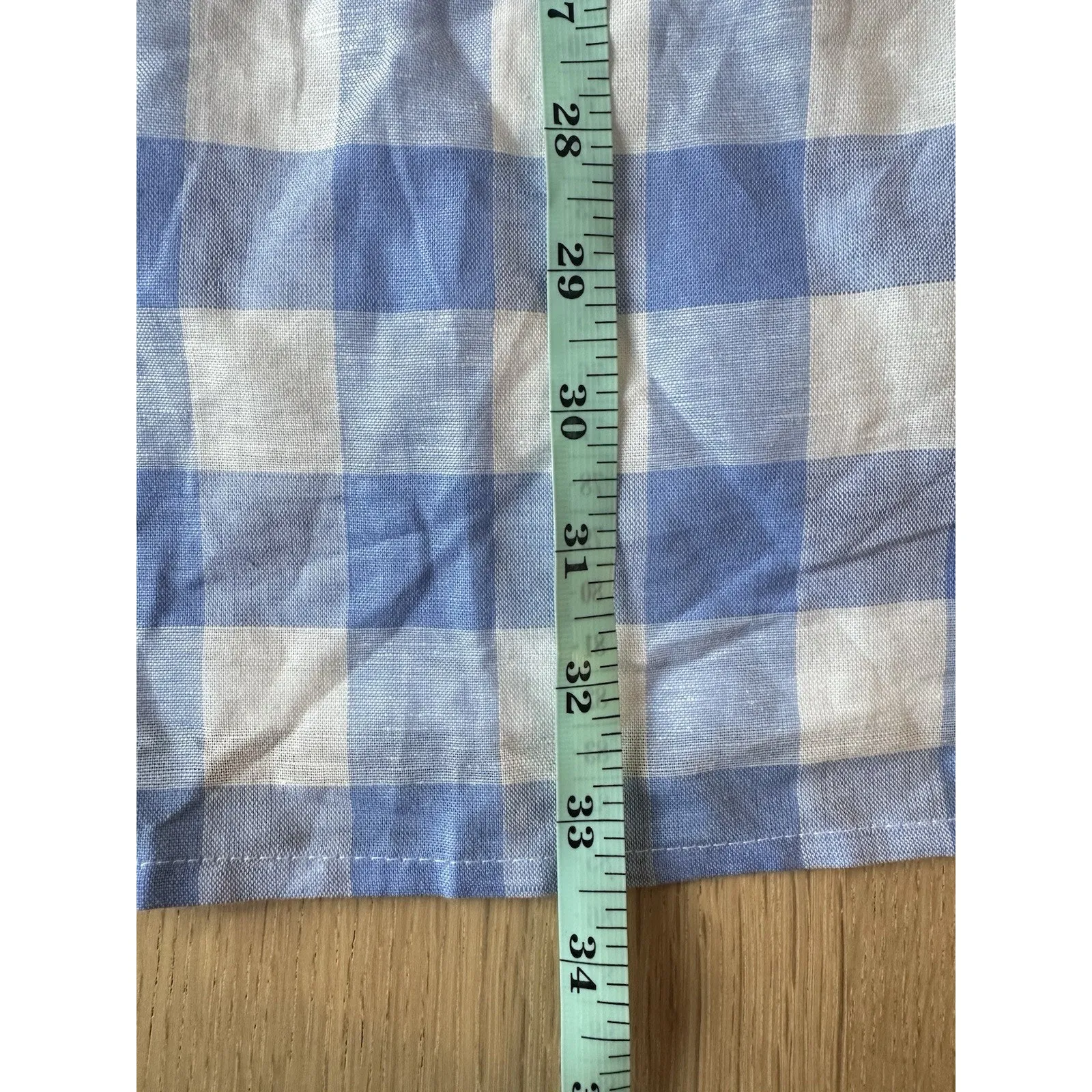 NWT J. Crew Womens Dress Blue White Gingham Print Button Front Linen SZ 18 2119 - Image 4