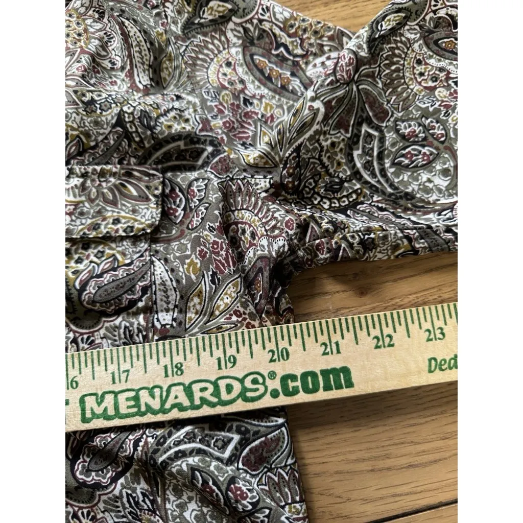 Ann Taylor LOFT Paisley‎ Long Sleeve Blouse Top Size Medium Boho Peasant Flowy - Image 5