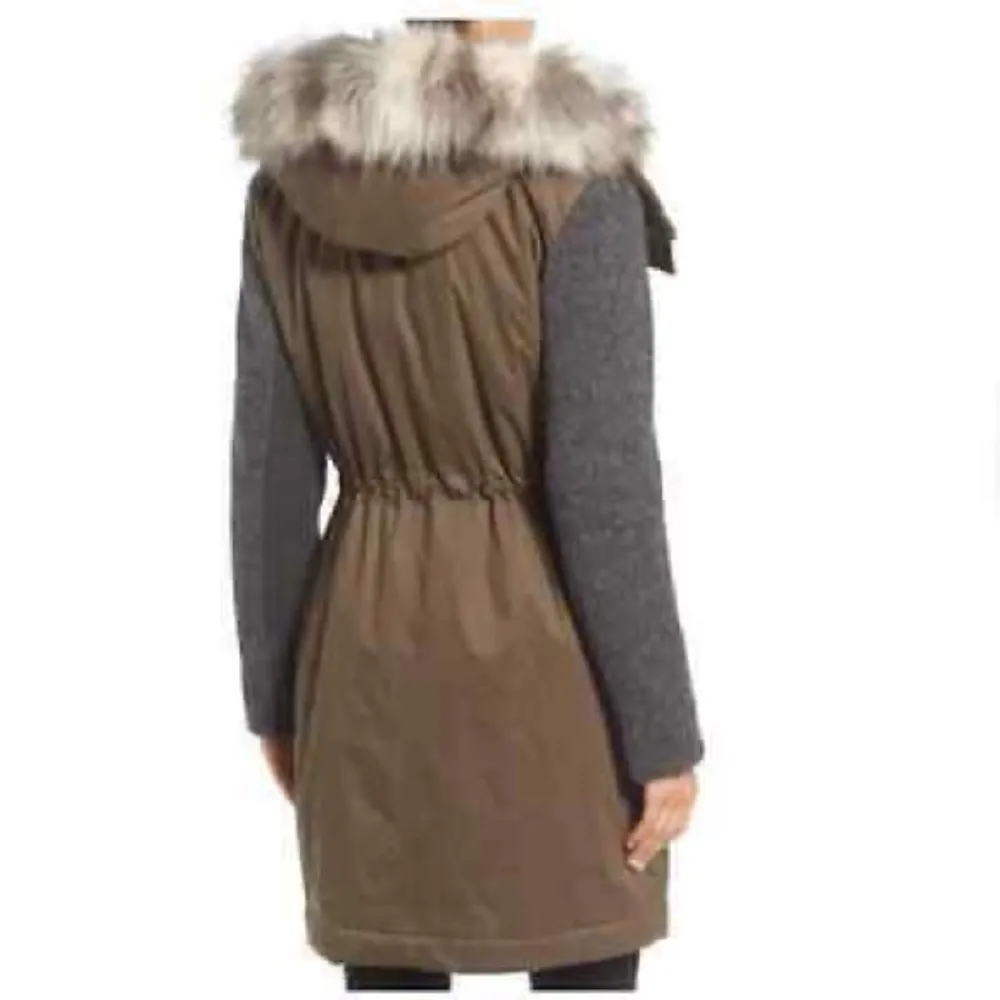 Brie Faux Fur Anorak Hooded Parka Winter Coat Small - Image 3
