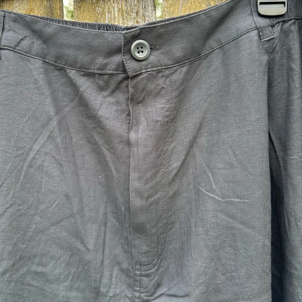 NWT Aerie Pool-to-Party Linen Blend High Waist Wide Leg Trouser Smoked Grey XXL - Image 3