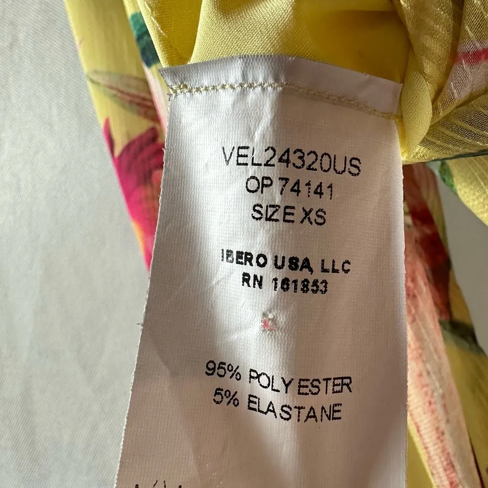 PatBO Laelia Cut Out Floral Maxi Dress Size XS Canary - Image 7