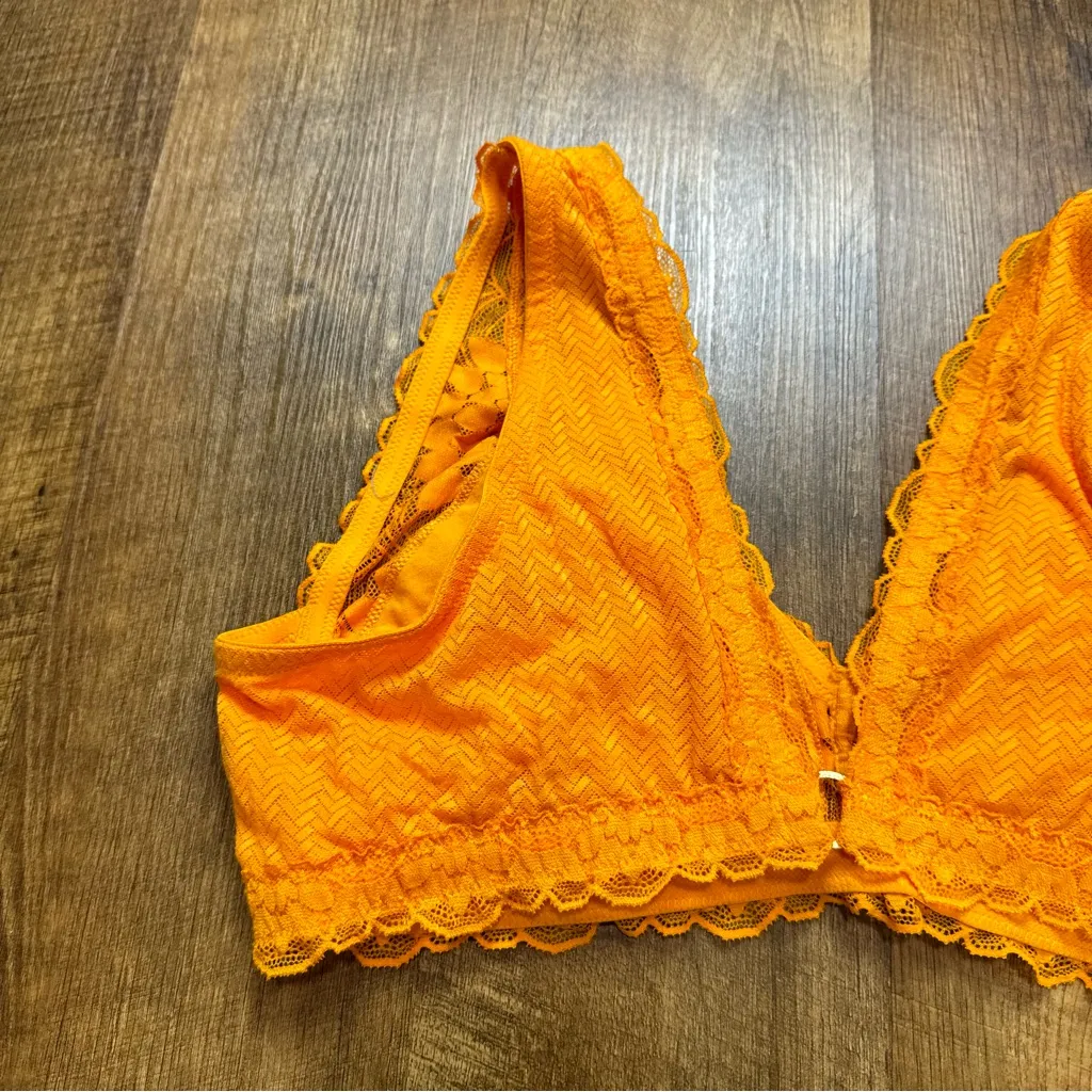 Aerie Womens Plunge Sunflower Yellow Lace Bralette Sz XL - Image 11