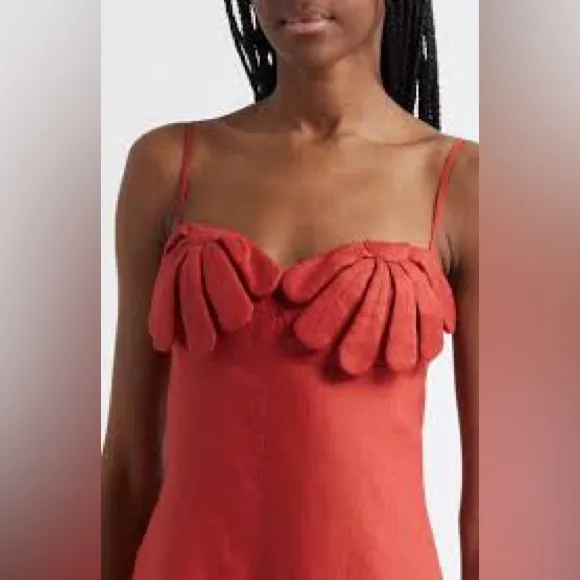 FARM RIO Red Petals Bodice Euroflax™ Premium Linen Jumpsuit, Size Medium , $260 - Image 7