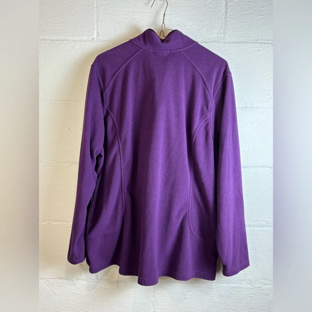 Lands’ End Woman’s Plus Size Purple Fleece Quarter Zip Pullover Sz 1X (16W-18W) - Image 5