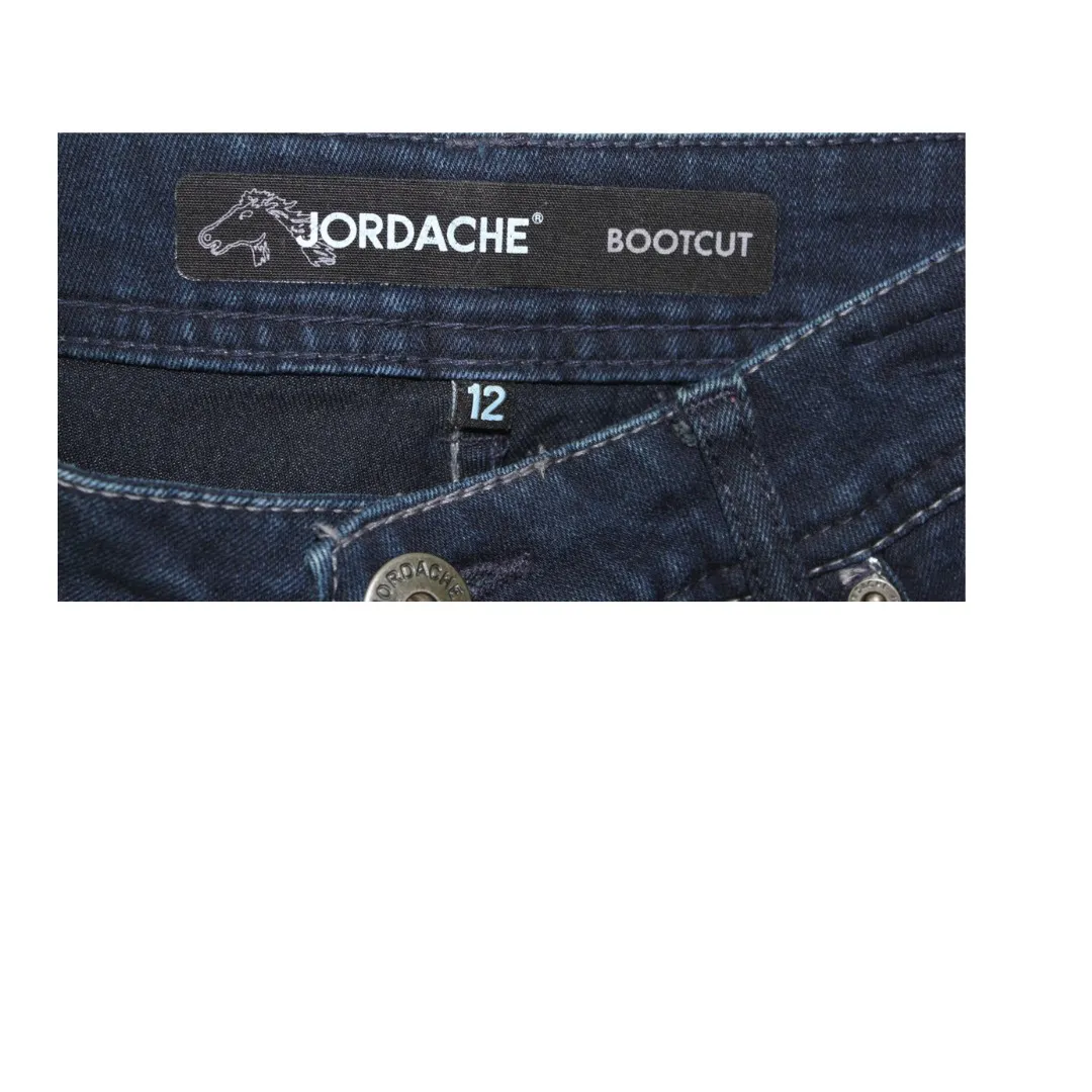 Jordache  bootcut dark jeans size 12‎ flap pockets bling pants - Image 3