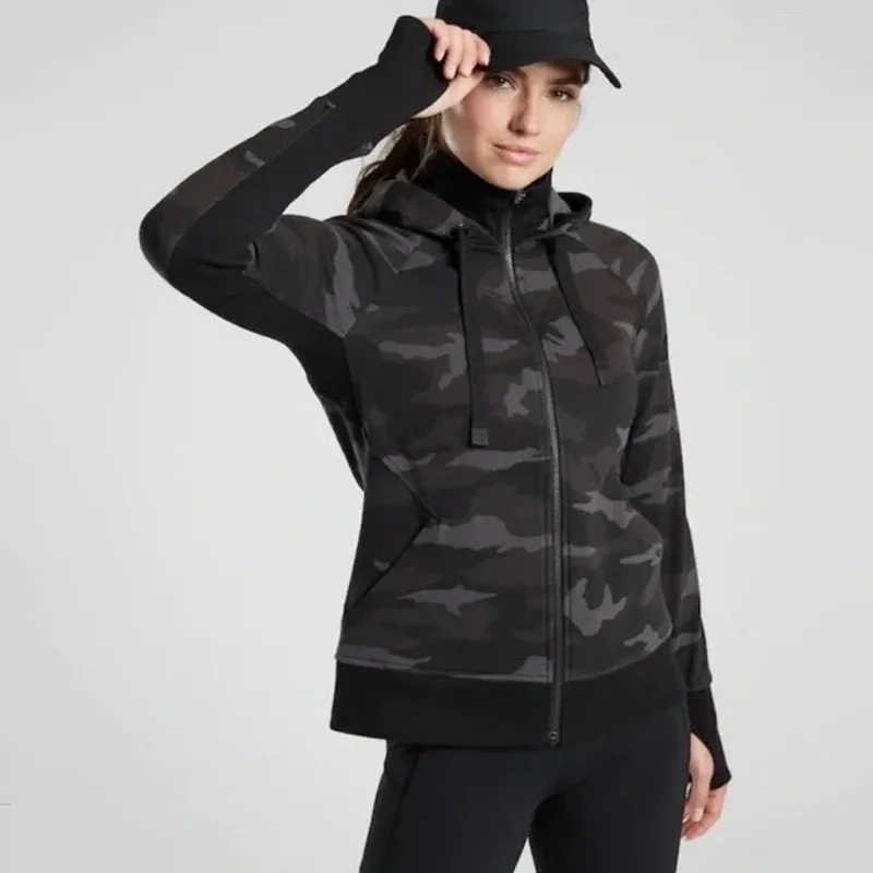 Athleta Camo Zip Up Athletic Triumph Jacket Sz S Tall  - Image 2