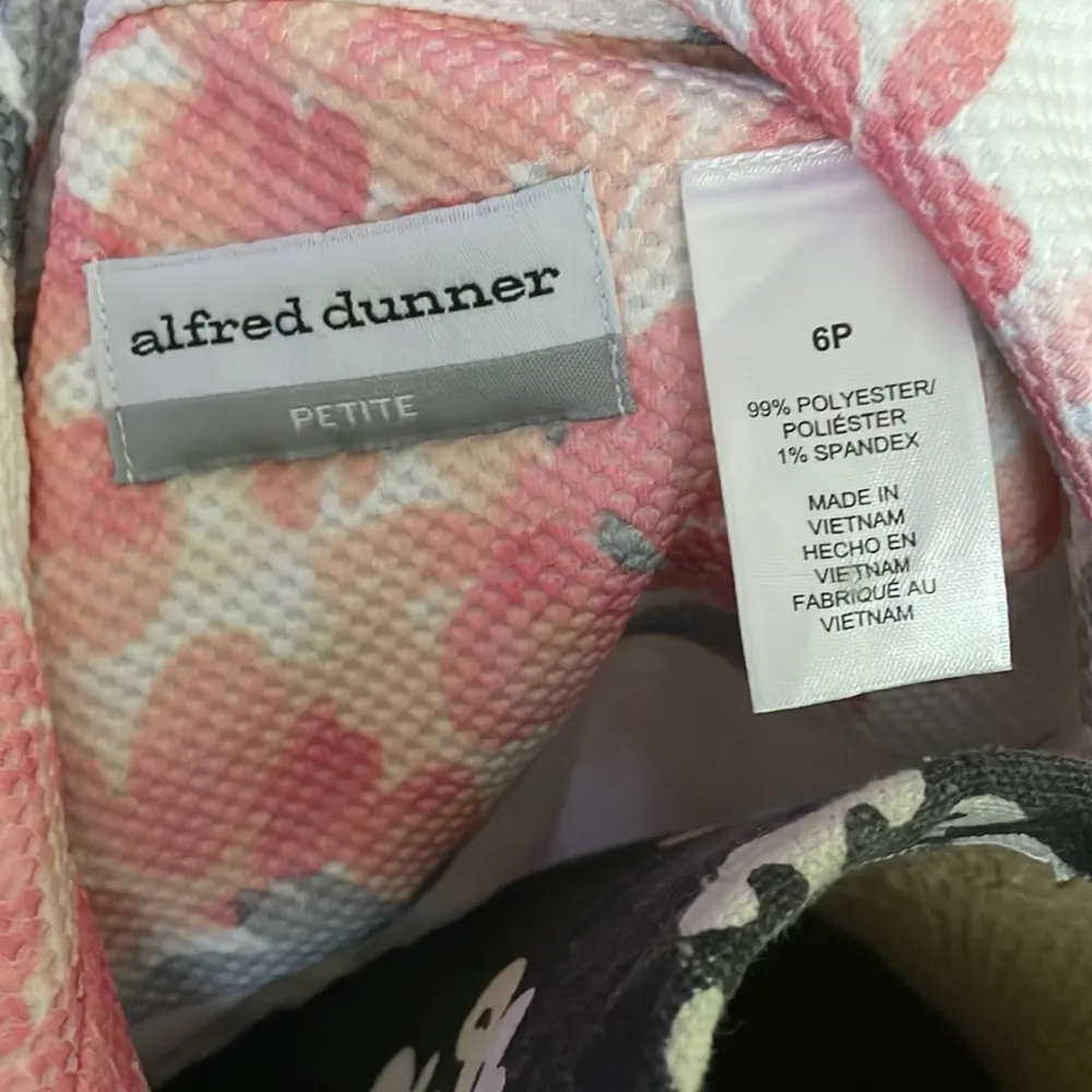 ALFRED DUNNER PETITE New With Tag 3/4 Sleeve White Floral Blazer Jacket Size 6P - Image 9