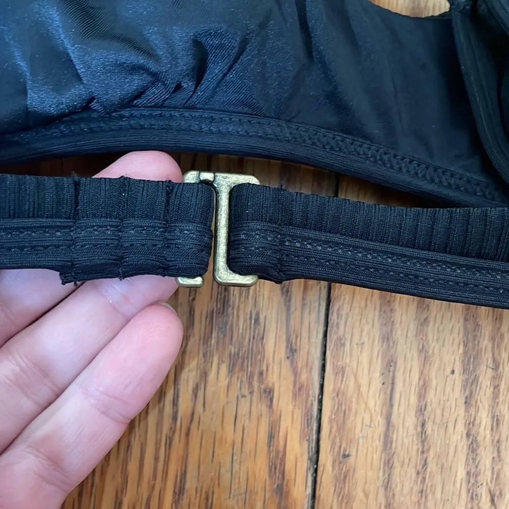 Andie Bikini Set Valencia Top Bikini Bottom Ribbed Black Orange size M NWT - Image 8