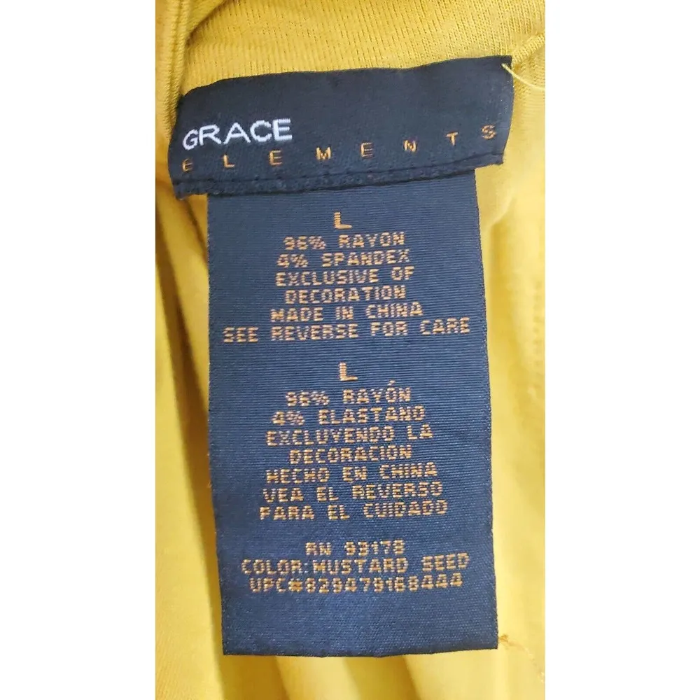 Grace Elements Women's Yellow Rayon Scoop Neck Sleeveless Top Blouse Size Large - Image 7