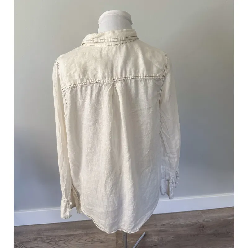 Free People Breezy Mornings Linen Shirt - Image 4