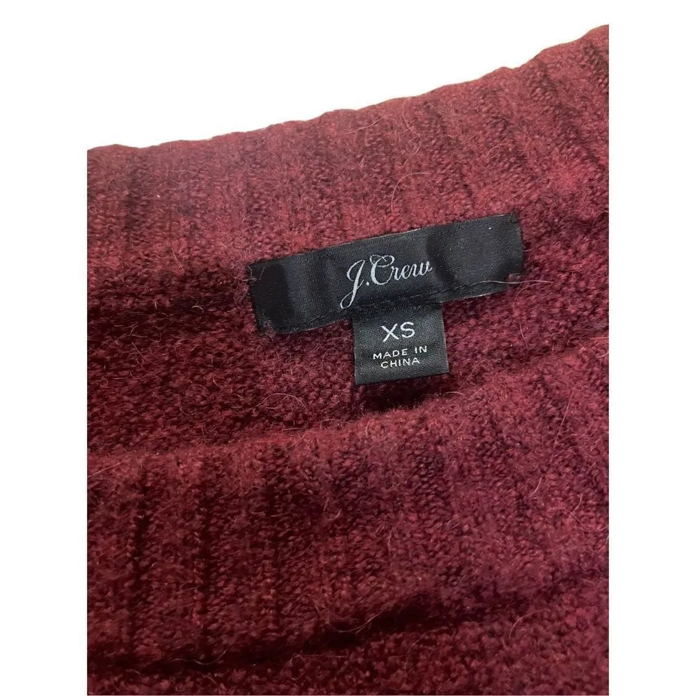 J. Crew wine red womens sweater sz XS merino wool blend - Image 3