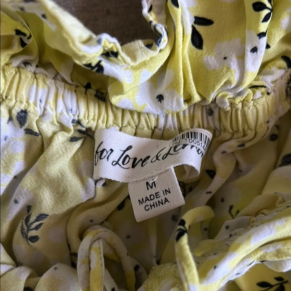 For Love And Lemons Yellow Green Ruched Blouse - Image 2