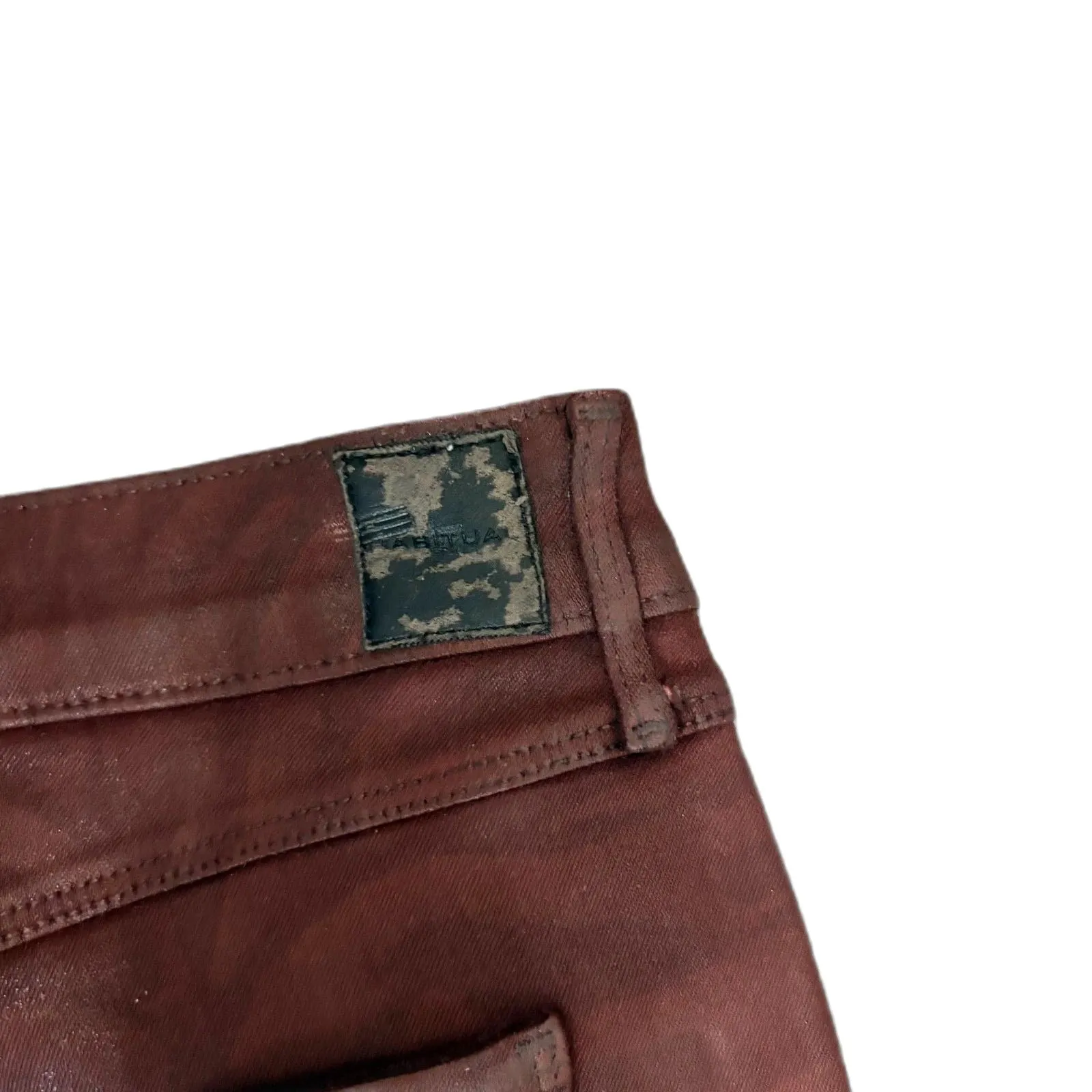 NWT Habitual Eve‎ High Rise Skinny Jeans Coated Denim Red Tiger Stripe Size 27 - Image 5