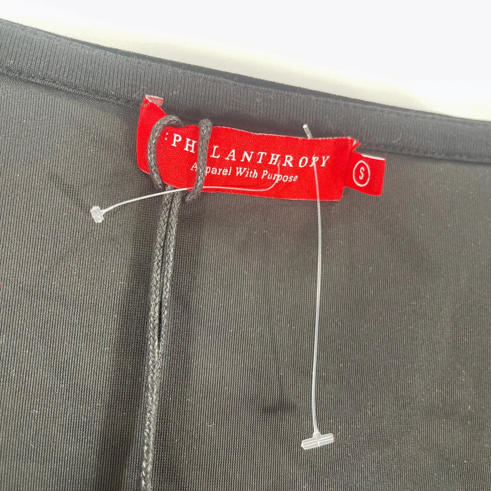 n:Philanthropy Shirt Small Black Velvet Square Neck Long Sleeve Bodycon Top NWT - Image 5