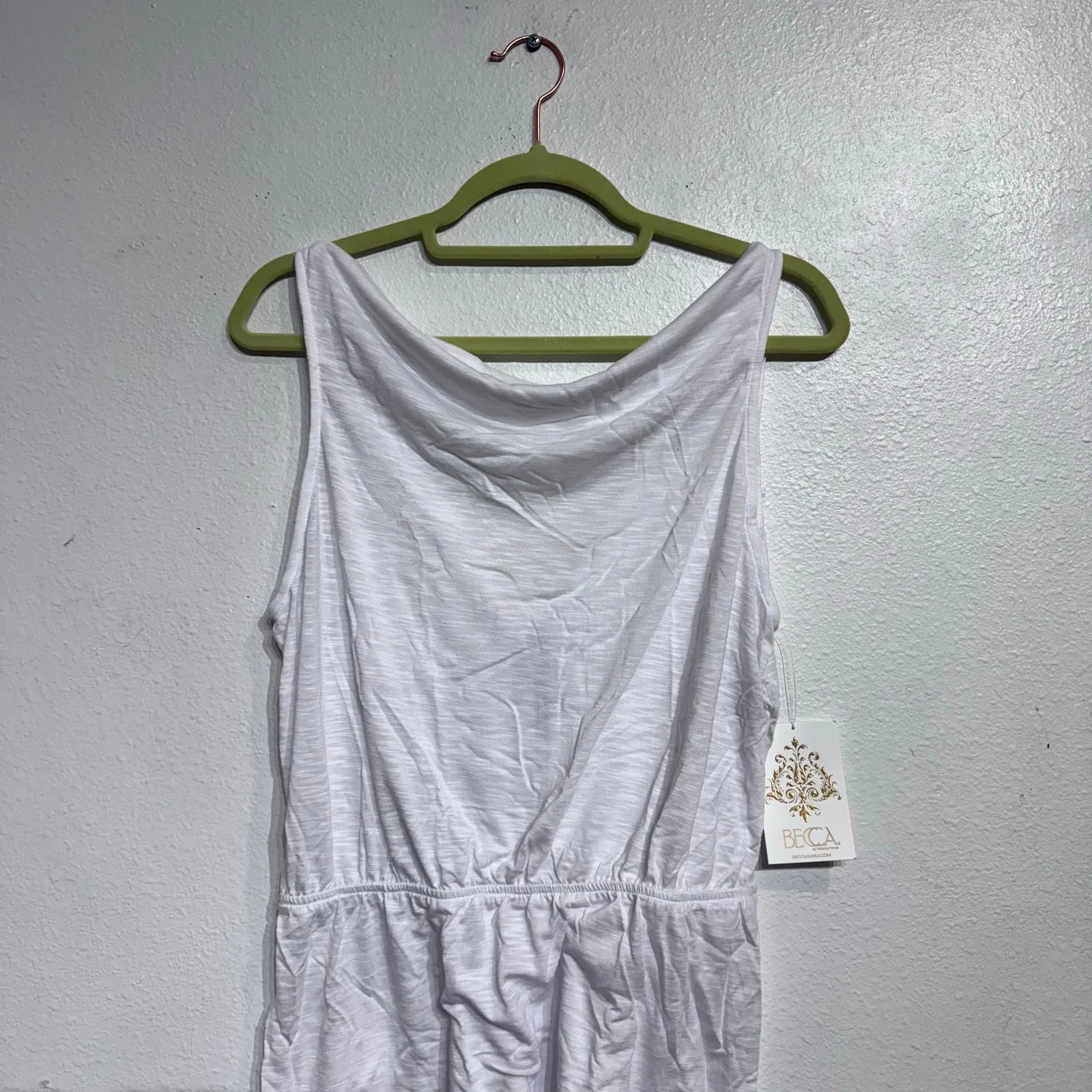 Becca by Rebecca Virtue White Reversible Swim Cover Mini Dress Sz S NWT - Image 3