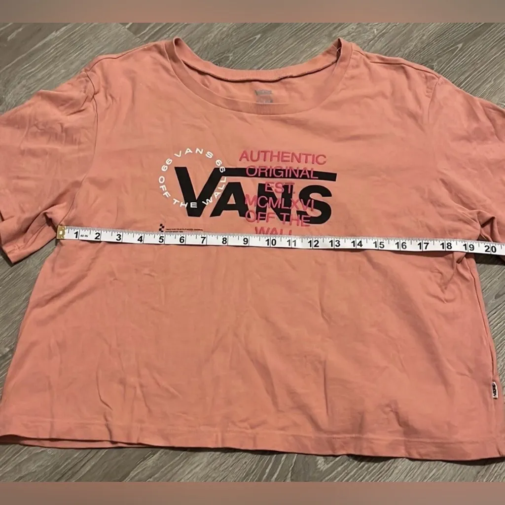 Vans Cropped Orange Short Sleeve T-shirt Womens Size L California Skater Beach - Image 5