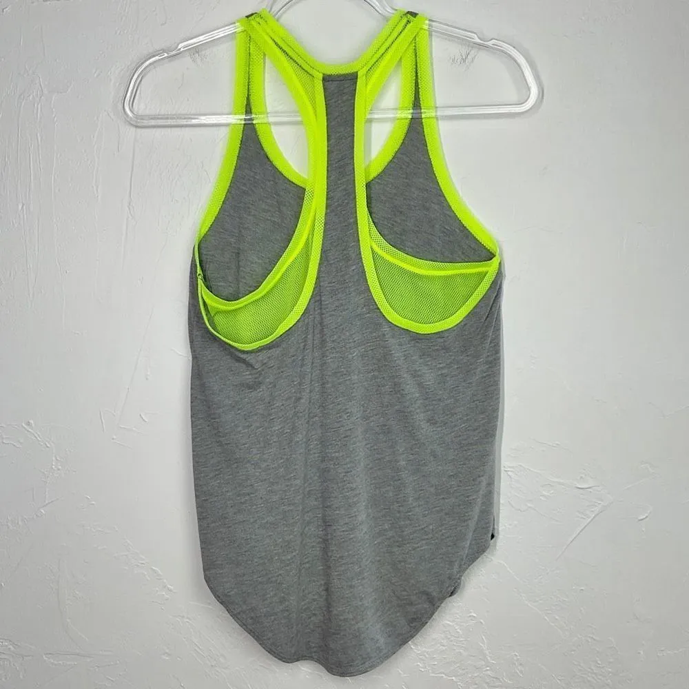 Gray Neon Mesh Racerback Tank Top Small - Image 3