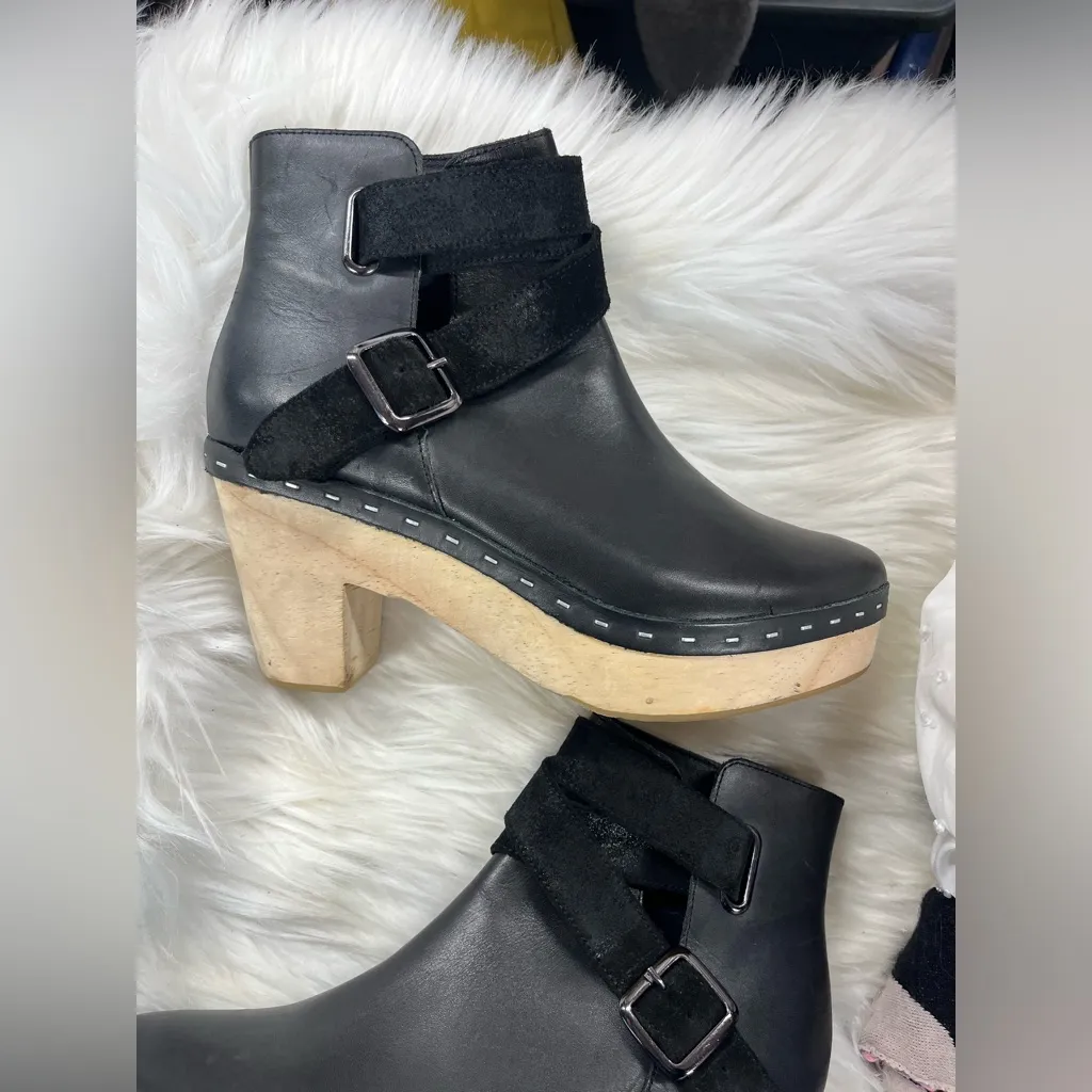 Free People Bungalow Clog Boots in black leather size 8.5 (39) women’s shoes - Image 6