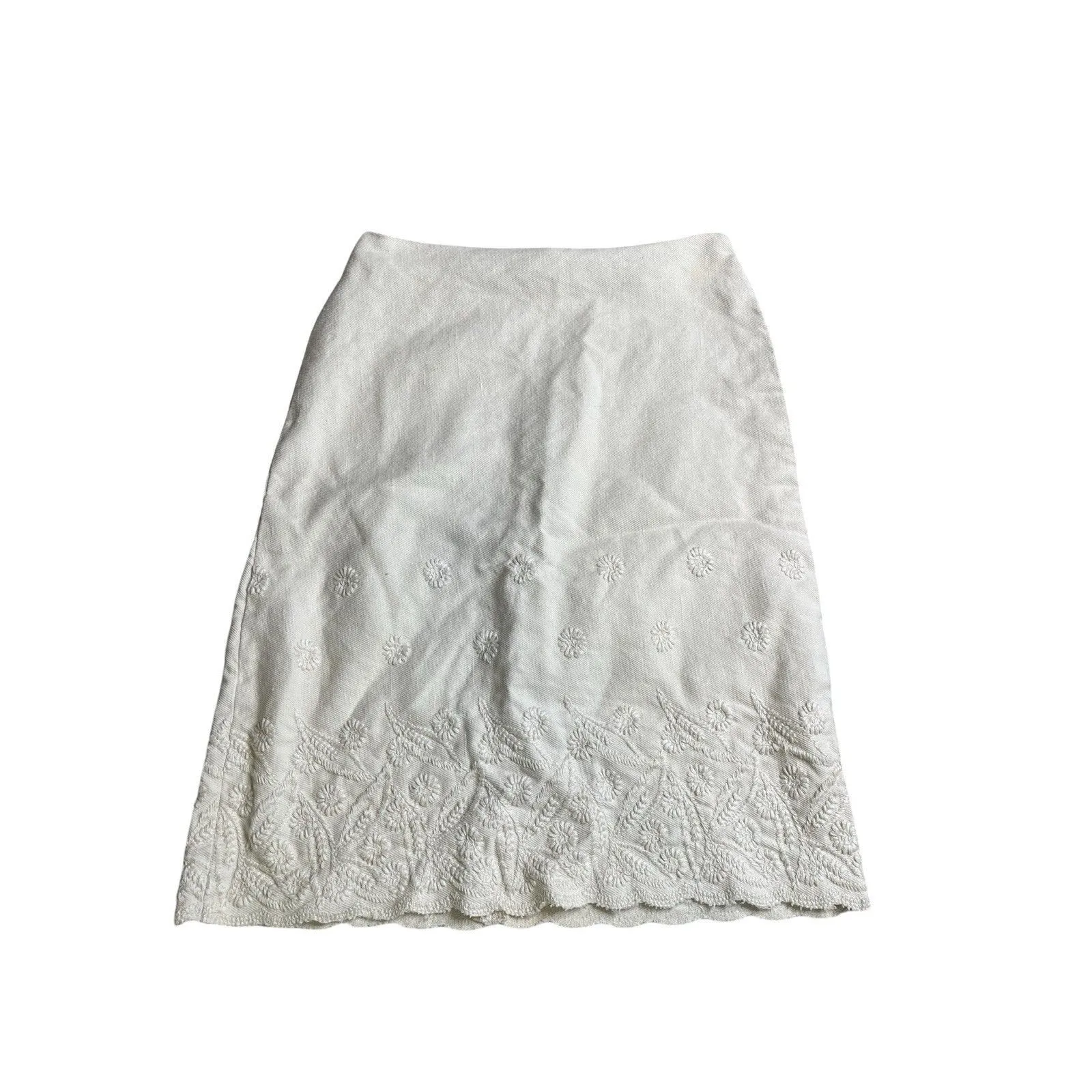 vintage Kors Michael Kors Skirt White Cotton Women Size 8 embroider detail - Image 8