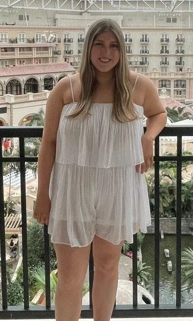 White Tiered Romper Size M - Image 2