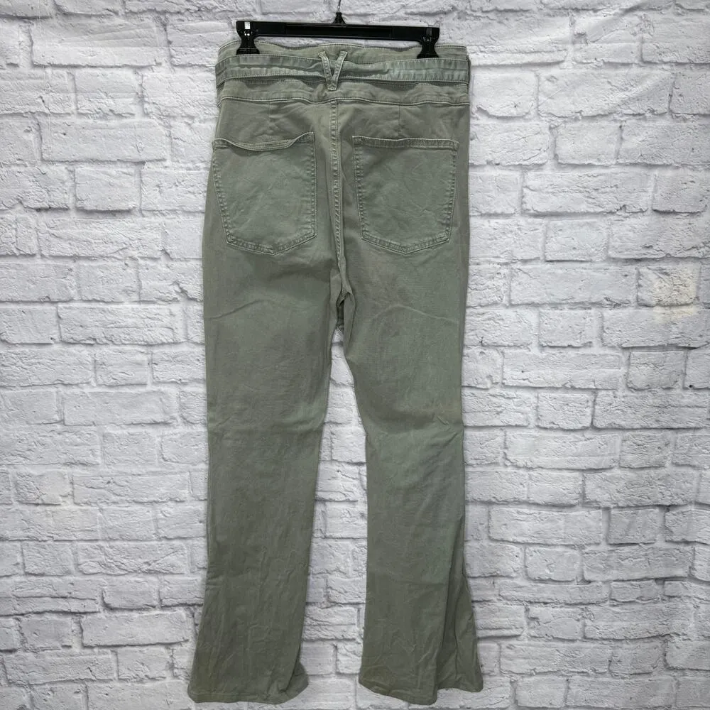 Veronica Beard Womens Giselle Skinny-Flare Jean Green Size 30 Tie Belt High Rise - Image 3