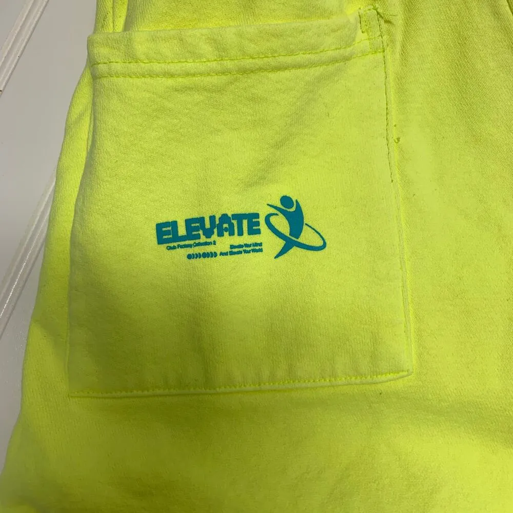Club Fantasy Neon Yellow Starlight Sweatpants Sz Small - Image 5