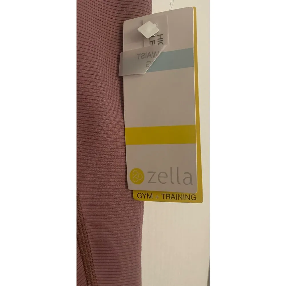 NEW Zella Moto Ribbed High Waist Ankle Leggings - Purple Taupe - A41 - Image 4