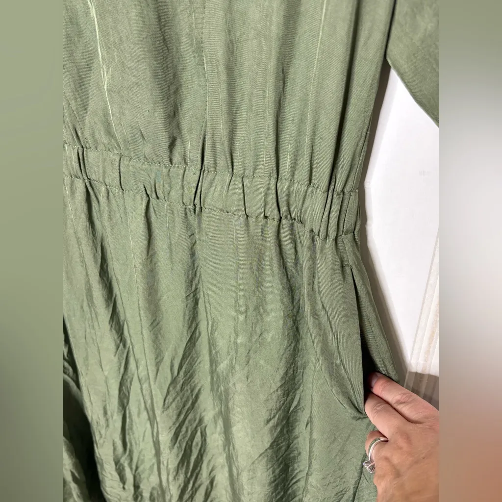 everlane | japanese go weave v-neck dress green Sz 4 521 - Image 8