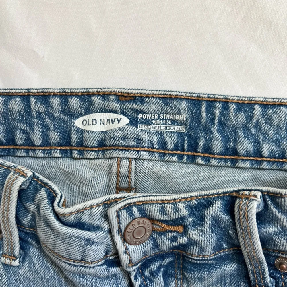 Power Straight High Rise Distressed Denim Size 12 - Image 8