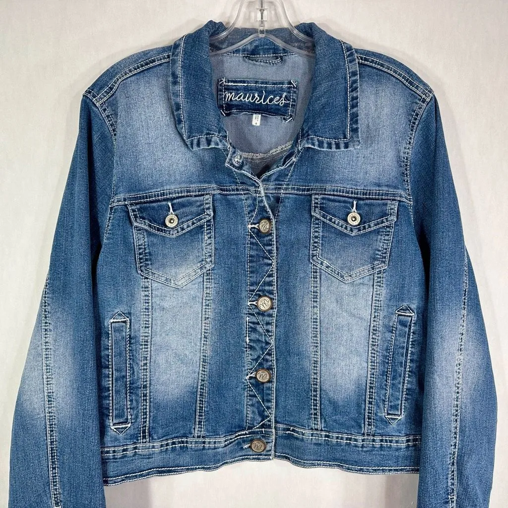 Taylor Swift Custom Jean Jacket Embroidered Red‎ Maurices Size 0 Eras Tour 1671 - Image 11