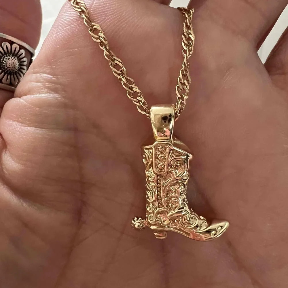 Gold Plated Boot Chain Pendant Necklace stainless steel jewelry - Image 7