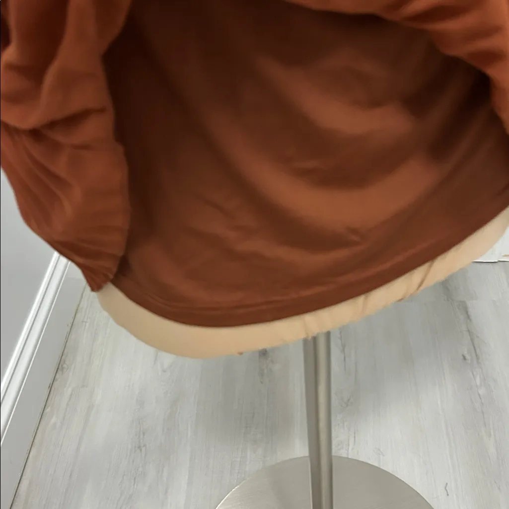 City Chic Pleated Off Shoulder Chiffon Top Ginger - Image 6