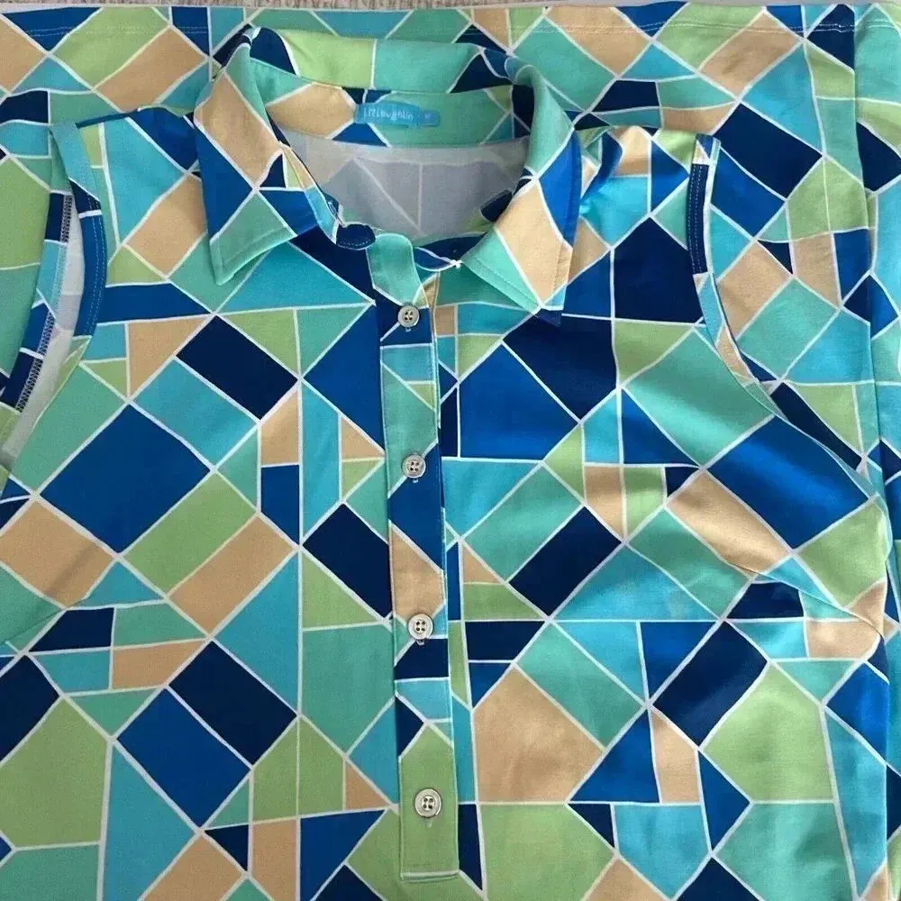 J. McLaughlin | Women's Catalina Cloth Geometric Printed Shirt Dress Size Medium - Image 6